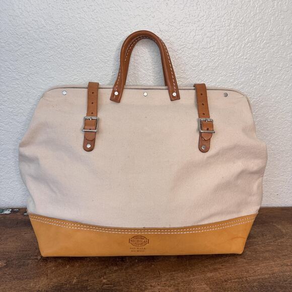Nicholas Leather Canvas Tool Bag M312 Work Gear USA Heavy Duty Tote Utility - Picture 1 of 15
